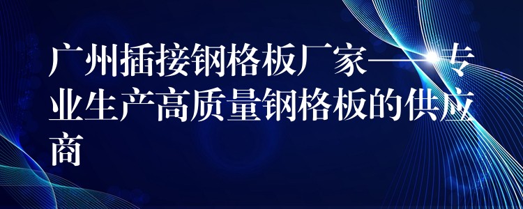 广州插接钢格板厂家——专业生产高质量钢格板的供应商