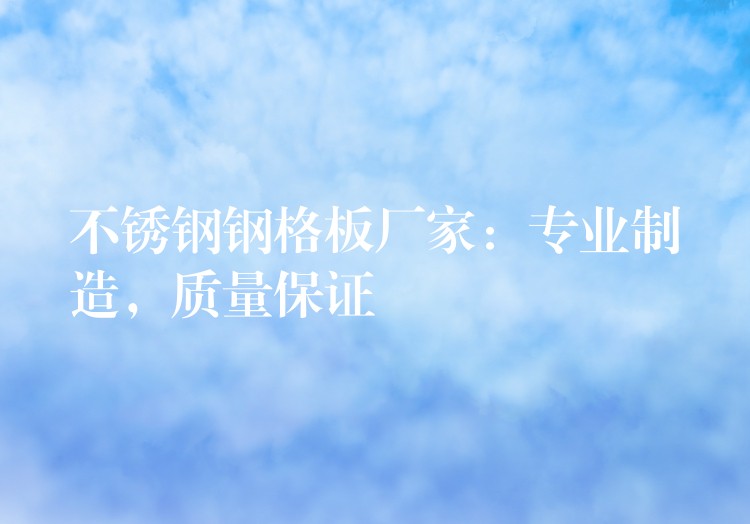 不锈钢钢格板厂家：专业制造，质量保证